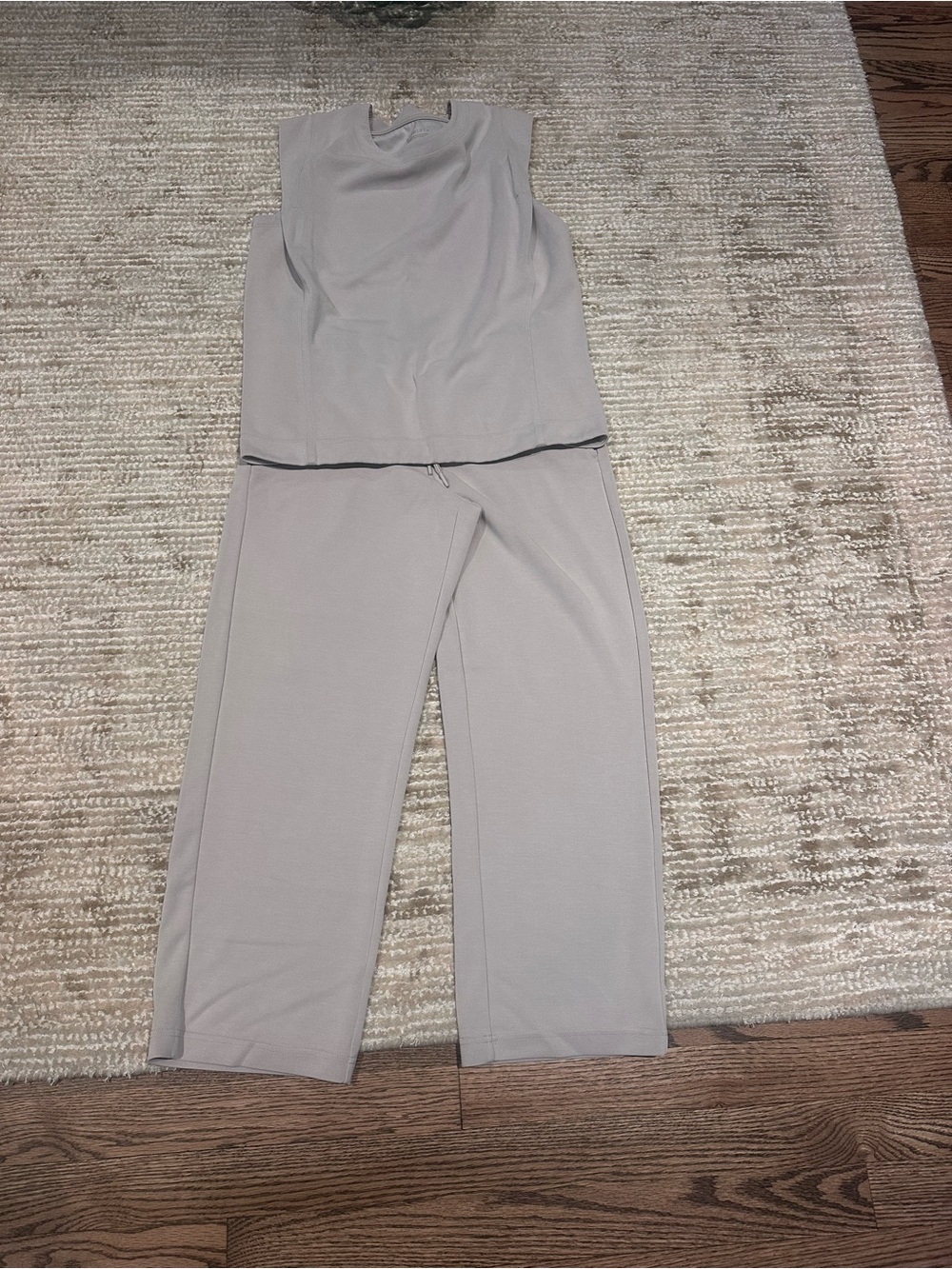 Athleta tan Sleeveless Top with straight-Leg Pants